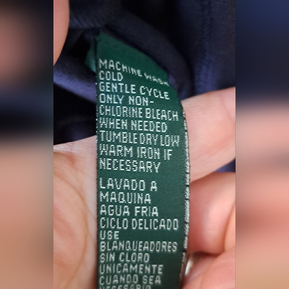 Lauren Ralph Lauren Navy Blue Short Sleeve Hooded Dress Size M Petite - Picture 5 of 5